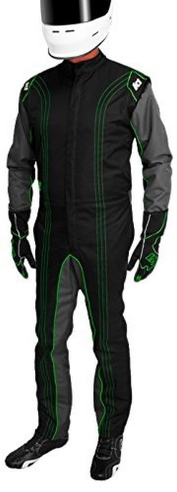K1 Race Gear 10-GK2-V-ML CIK/FIA Level 2 Approved Kart Racing Suit (Green, Medium/Large)