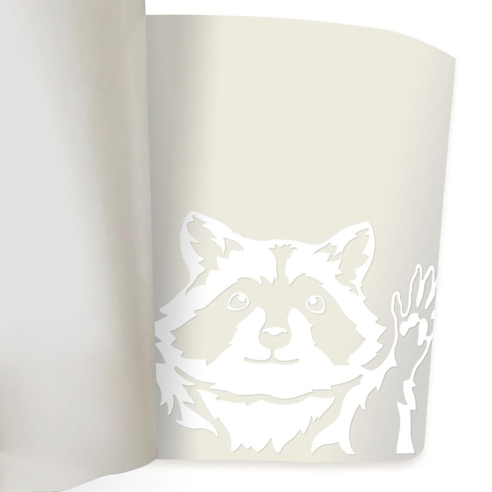 Wirester 6 Inch Clear Vinyl Decal Sticker Decoration For Car Window (Or Any Flat Surface) - Raccoon Hands Out