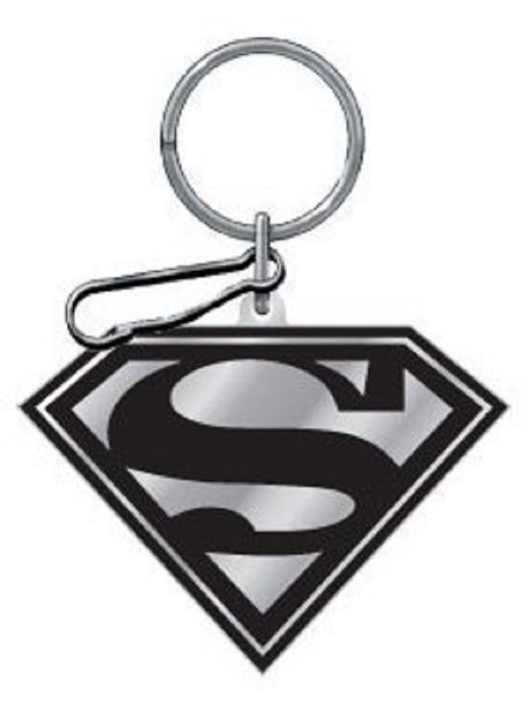 Plasticolor P23-004029R01 Black & Silver Superman Enamel Key Chain