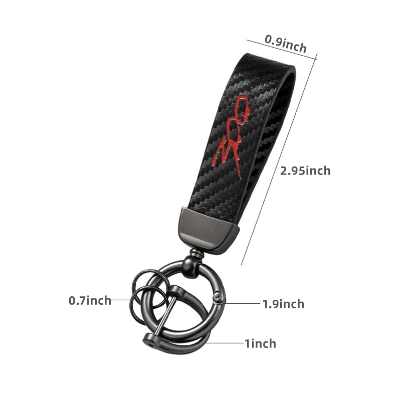 Huiants Carbon Fiber Style Car Keychain 300 Emblem Microfiber Leather Key Chain Compatible With Chrysler 300 300C 300S Accessori