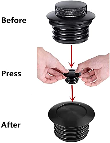 Harley Flush Pop-Up Gas Storage Cap,Gas Cap,Motorcycle Clockwise Fuel Gas Oil Tank Cap, Black Pop-Up Gas Cap For 1982-2018 Vente