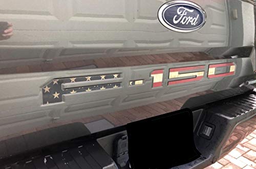 Decal Mods 2018-2020 F150 Tailgate Letters Decals Stickers (Thin, Not Raised) Kit Insert Indent For Ford F150 (American Flag - W