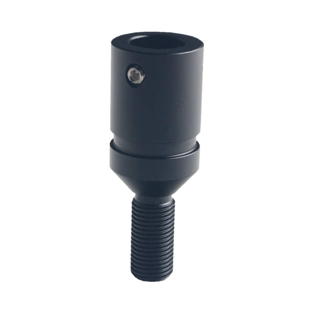 Dewhel Custom Aluminum Universal Shift Knob Shifter Adapter Compatible With Non Threaded Shifters Bmw Mini M12X1.25 (Black)