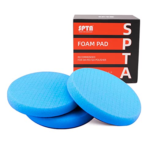 Blue Polish Pad, Buffing Polishing Pads, Spta 3Pcs 6.5 Inch Face For 6 Inch 150Mm Backing Plate Compound Buffing Sponge Pads For