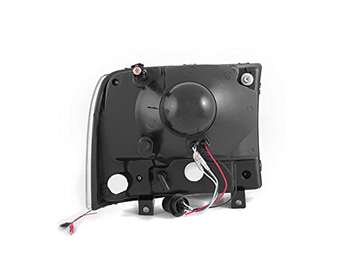 Anzo Usa 111106 Headlight Assembly W/Led Strip Clear Lens Pair Black 1Pc