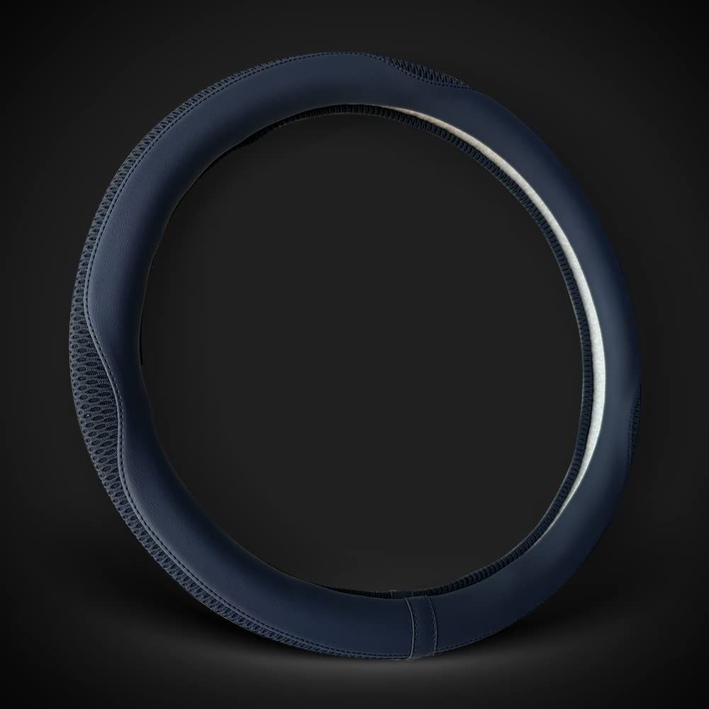 Lkwlikei Car Steering Wheel Cover, Universal 15 Inch, The Latest Microfiber Leather Breathable Technology Fabric, Non-Slip, Comf