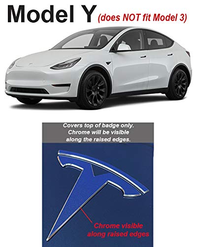Logo Decal Wrap For Tesla Model Y, 4-Pc Set (Gloss Teal)