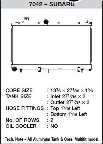 Csf Radiator 08-15 Subaru Impreza Wrx/