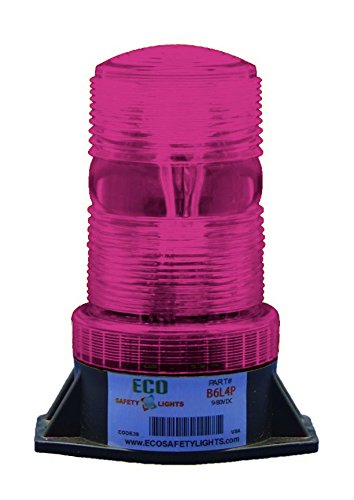 B6L4PT PINK 12-80V DC 3W LED 1/2 NPT PIPE MOUNT EMERGENCY WARNING LIGHT BEACON STROBE EFFECT 12V 24V 36V 48V 64V 72V