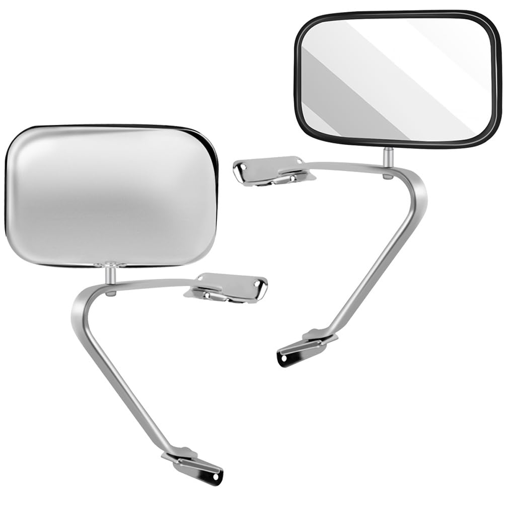 Scitoo Towing Mirrors Pair Chrome Side View Mirror By Replacement Mirror Fit 80-96 For Ford F150 F250 F350 F450 Ranger Bronco Ex
