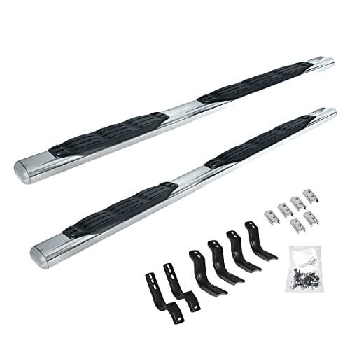 Go Rhino 105443587Ps 5 1000 Series Side Steps With Mounting Brackets Kit - Stainless - Crew Max Only For Toyota 22-24 Tundra (Crew Cab Pickup)