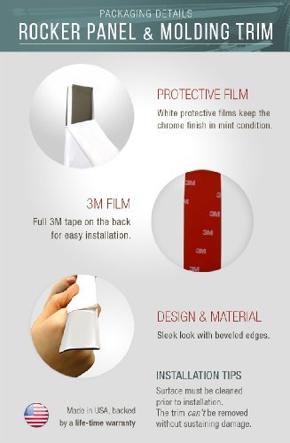 Made in USA! Compatible with 1999-2006 Chevy Silverado 4Dr Extended Cab Rocker Panel Chrome Stainless Steel Body Side Moulding M