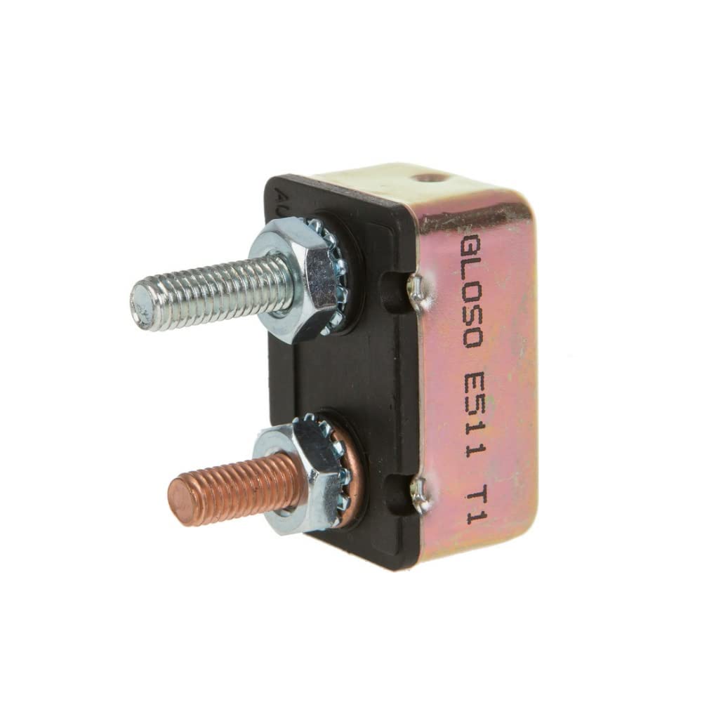 Gloso Circuit Breakers Stud Bolt Type For Truck Bus Rv Automotive Motorcycle No Bracket Metal Cover Auto Reset (T1) - 1 Pack (30A) E511