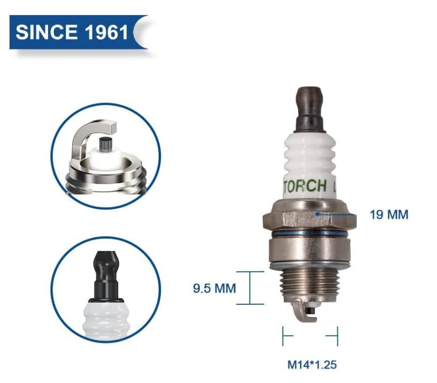 2PK TORCH L8RTC Spark Plug Replace for NGK BPMR8Y BPM8Y Spark Plug, for Champion RCJ6Y Spark Plug, for Kawasaki 920702115 Spark