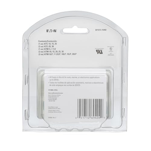 Bussmann Bp/Efc-Ford Emergency Fuse Preparedness Pack For Ford Vehicles W/24 Atc & Atm Fuses, 1 Pack