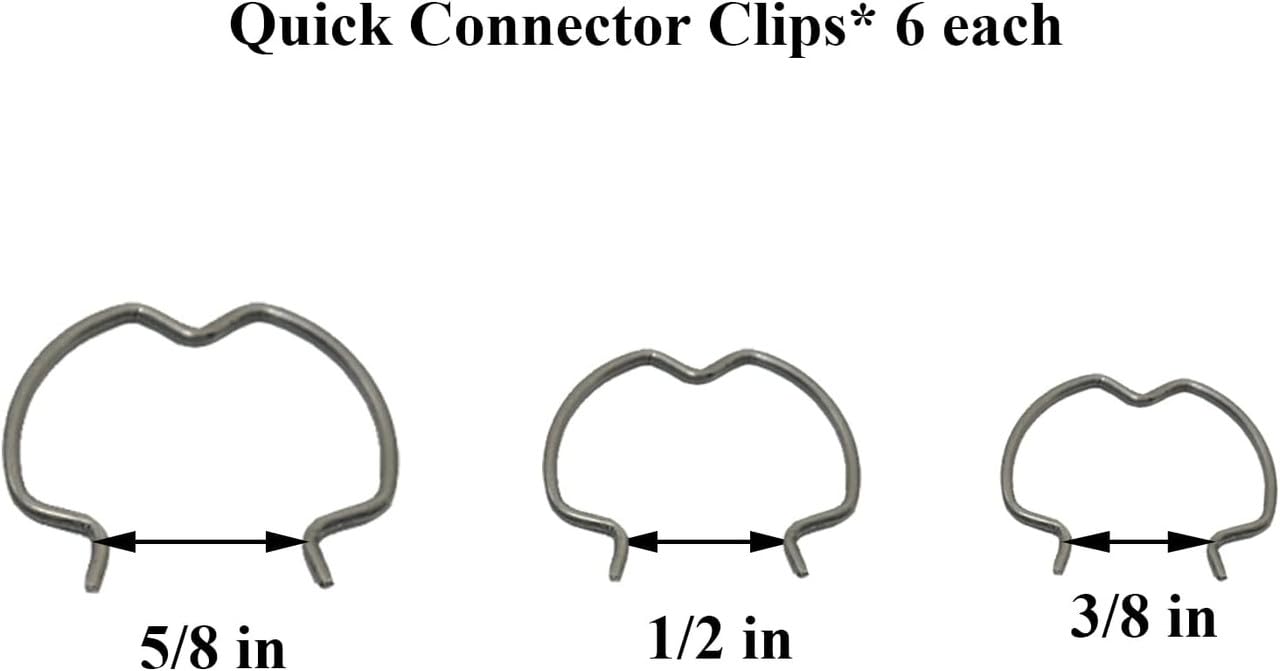 18 Pcs 800-801 Quick Connector Clips, 6-3/8'', 6-1/2'', 6-5/8'', Transmission Cooler Line Clips, 3 Different Size