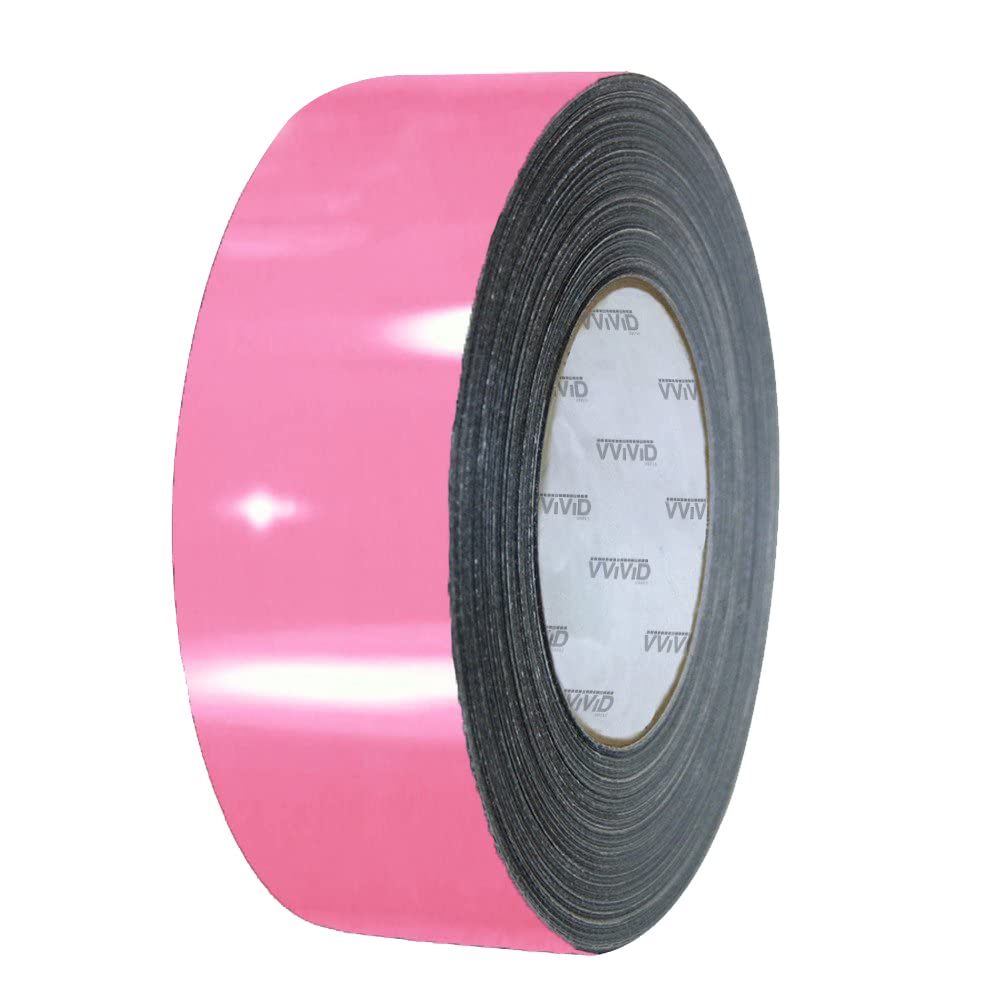 Vvivid Gloss Vinyl Detailing Wrap Tape 2 Inch X 20Ft Diy Roll (Gloss Pink)