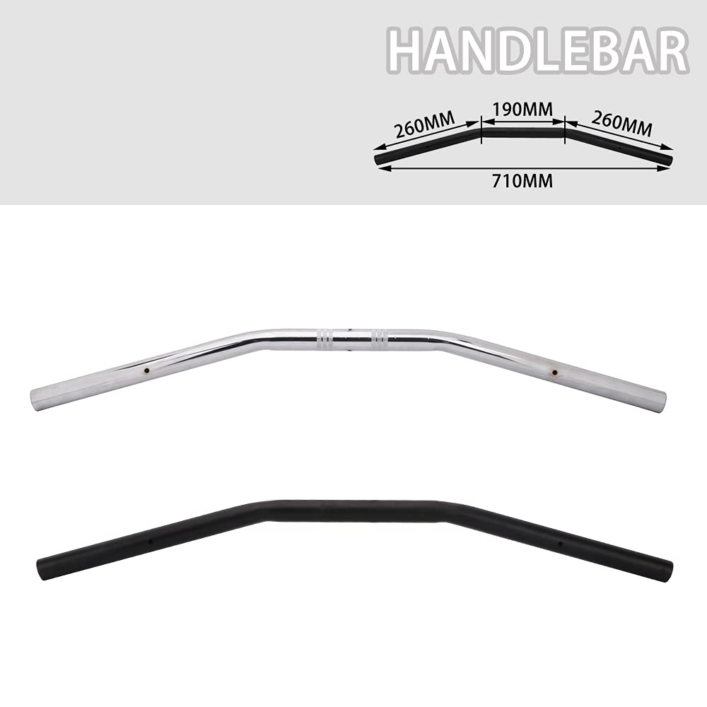 Motorcycle Drag Bars Handlebars 22Mm 7/8' Universal For Bobber Cafe Racer Sportster Cruiser Xl 883 1200 Custom Chopper Softail Dyna Street Bob Black
