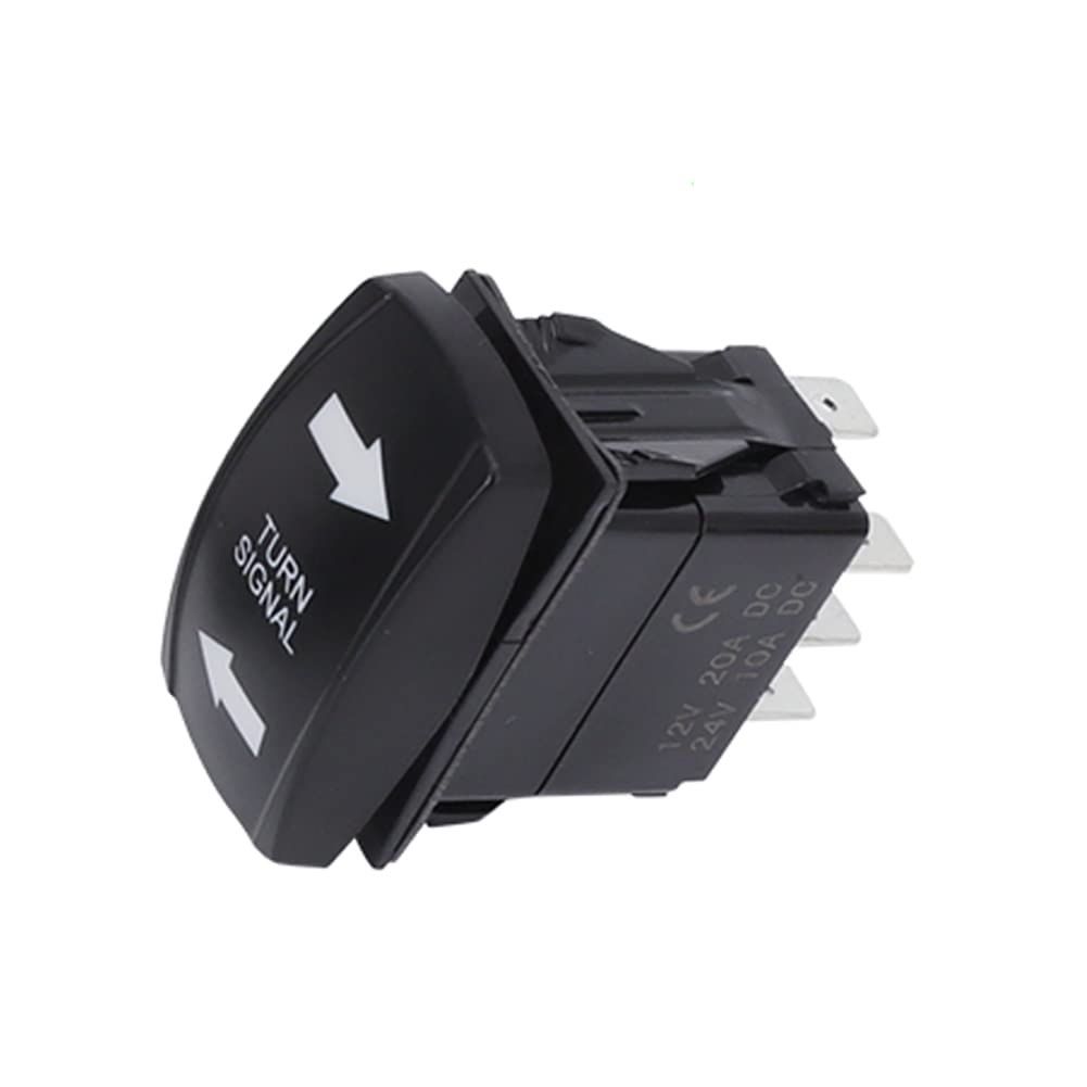 Foruly Turn Signal Rocker Switch Green LED On On/Off/On 4 Pin for ATV UTV Tractor Golf Cart Off-Road Universal Motor Internal Tu