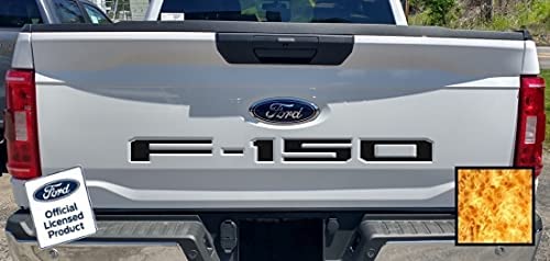 Decal Mods 2021-2024 Tailgate Insert Decals Letters Inlays Indent Stickers (Thin Decal) For Ford F150 (2021-2024) (Flame Orange)