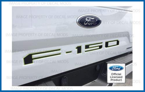 Decal Mods 2018-2020 Tailgate (Thin) Decals Stickers (Thin) Letters Kit Insert Indent For Ford F150 (2018-2020) (Green Monster -