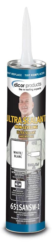 Dicor 651Sansw-1 Non-Leveling Ultra Sealant System - 10.1 Oz, White, High Performance, Non-Yellowing, Fast Curing, Durable, Highly Compatible, Uv Stabilized