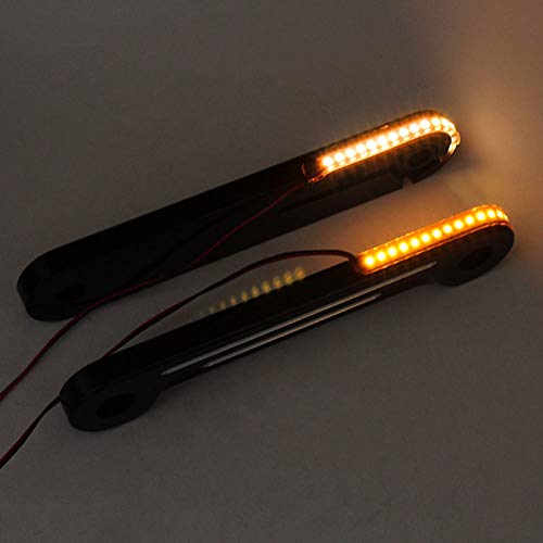 Hiyoyo Black Led Flush Fork Turn Signals Brackets For Harley Touring Electra Glide Street Glide 1998-2023