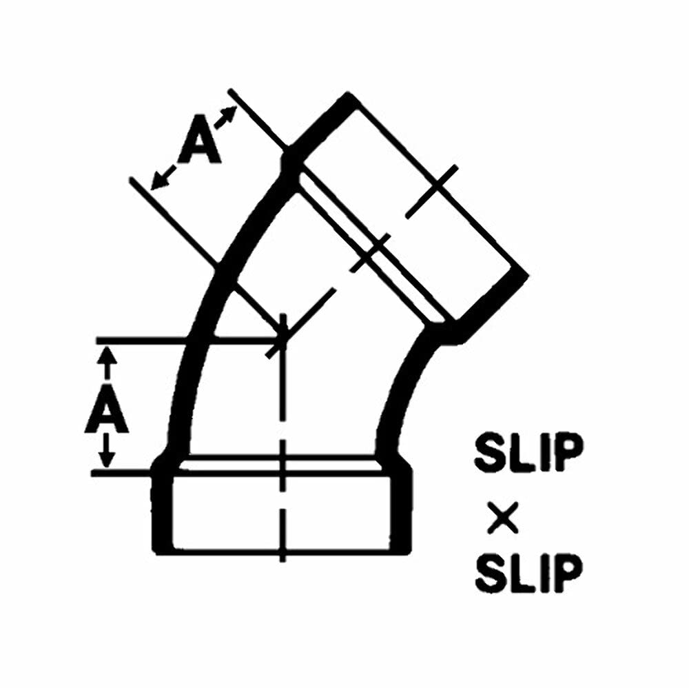 Lasalle Bristol 632501 Abs Elbow Fitting (1/8 Bend 1-1/2 Long)