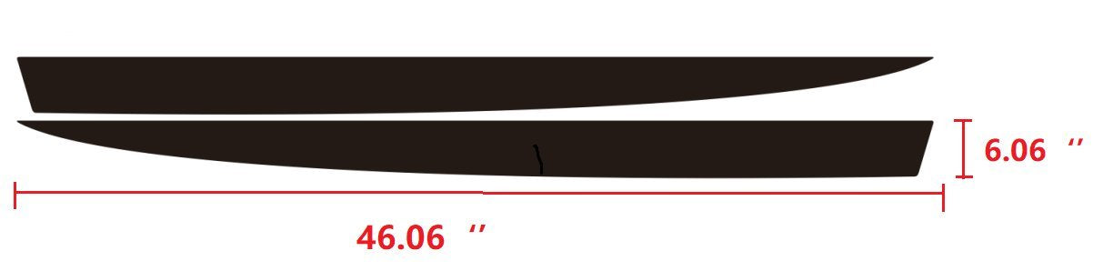 X Xotic Tech Hood Spear Side Stripe Decal Sticker Compatible With Ford Mustang 2015-2023, Glossy Black