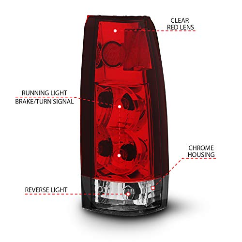Anzo Usa 211140 Chrome Euro Tail Light Set-Red/Clear Lens
