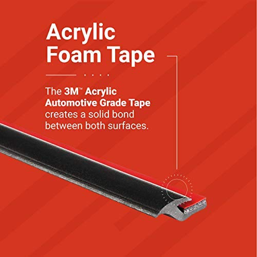 TRIM-LOK Fender Flare Edge Trim - EPDM Rubber, 30ft, Black, Model X1663BT-30, 3M Automotive-Grade Tape Adhesive