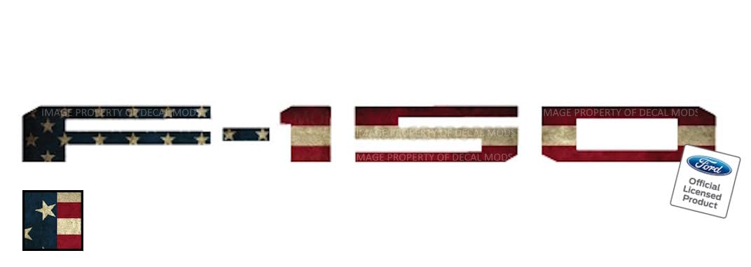 Decal Mods 2021-2024 F150 Tailgate Insert Decals Letters Inlays Indent Stickers (Thin Decal) For Ford F150 (2021-2024) (American