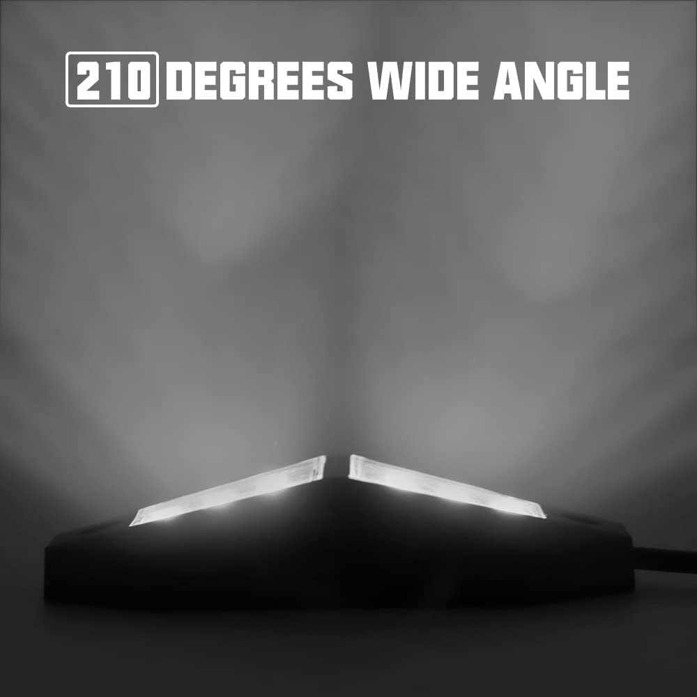 Winunite 12 Pods Quick Connect White Rock Lights, 24 Wide Angle Chips, 4M Extension Wires Each Light, 6000K Pure White, High Adh