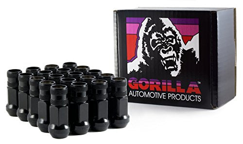 Gorilla Automotive 45038Bc-20 Black 12Mm X 1.50 Thread Size Forged Steel Chrome