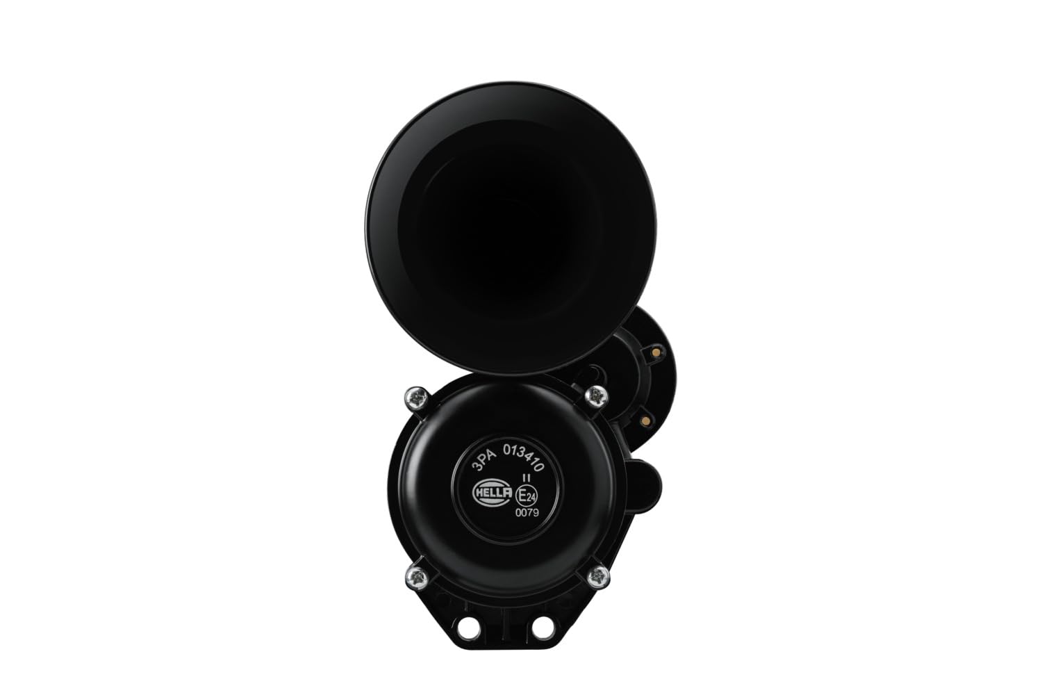 Hella Black Single Tone Air Horn - Super Loud 12/24V, 115 dB(A), 120W, Model 013410011