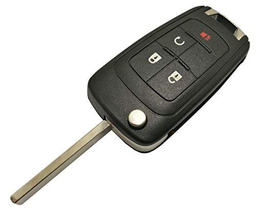 Key Fob Case Shell Fit For Chevrolet Chevy Equinox Sonic Gmc Terrain Oht01060512 4 Buttons Replacement Flip Folding Smart Car Key Fob Cover With Uncut Blade Blank (4 Buttons Flip Key Shell)