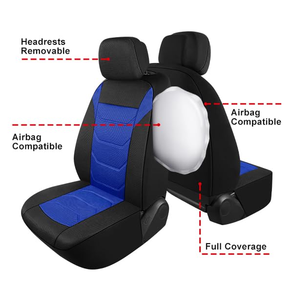 Pariiaotin 3D Air Mesh Car Seat Cover Full Set Washable and Breathable Premium Cloth Automotive Vehicle Seat Covers for Cars Int
