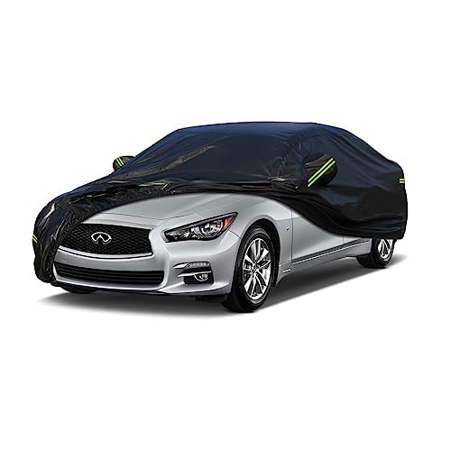Kaugung 7 Layers Car Cover Custom Fit Infiniti Q50 From 2013 To 2025, Outdoor Waterproof All Weather Sun Rain Dust Snow Protecti
