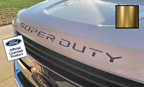 Decal Mods 2017-2022 Super Duty Hood Grille Decal Sticker Letter Inserts Inlays (Thin) for Ford F250 F350 F450 (2017-2022) Metallic Gold - CGOLD