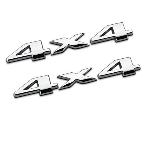 2Pcs(1Set) Auto Tuning 4X4 Logo 3D Decal Emblem Logo Sticker Nameplate Badge Compatible With Limited (Chrome)