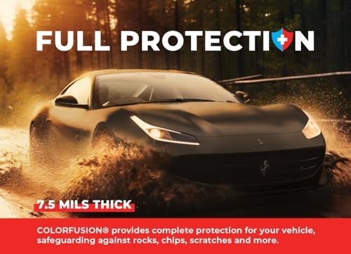 Colorfusion Ppf By Vvivid, Matte Black Dry Apply Ppf Vinyl Car Wrap Roll 60Ft X 5Ft