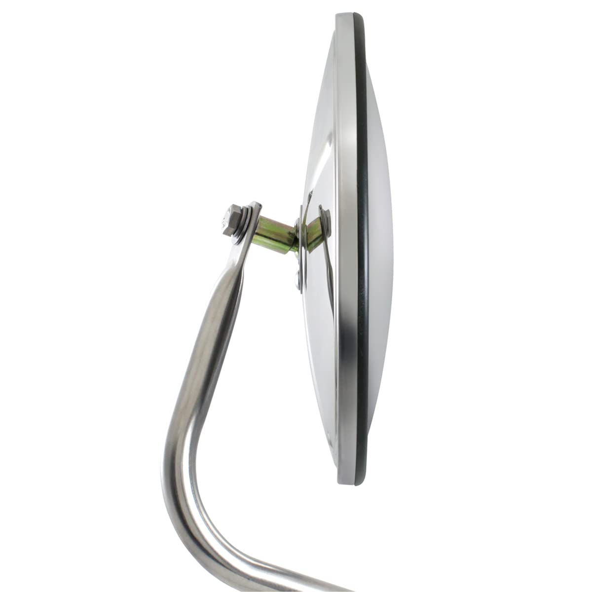 United Pacific 60037 Stainless Steel Hood Mount 8 ½” Round Convex Mirror, Chrome Plated, Adjustable View, Wide Angle Mirror – ONE unit