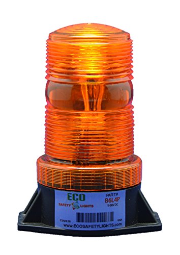 B6L4PT AMBER 12-80V DC 3W LED 1/2 NPT PIPE MOUNT EMERGENCY WARNING LIGHT BEACON STROBE EFFECT 12V 24V 36V 48V 64V 72V