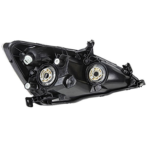 DNA MOTORING Headlight Assembly for 03-07 Honda Accord, Black Housing with Amber Corner, Model HL-OH-HA03-BK-AB