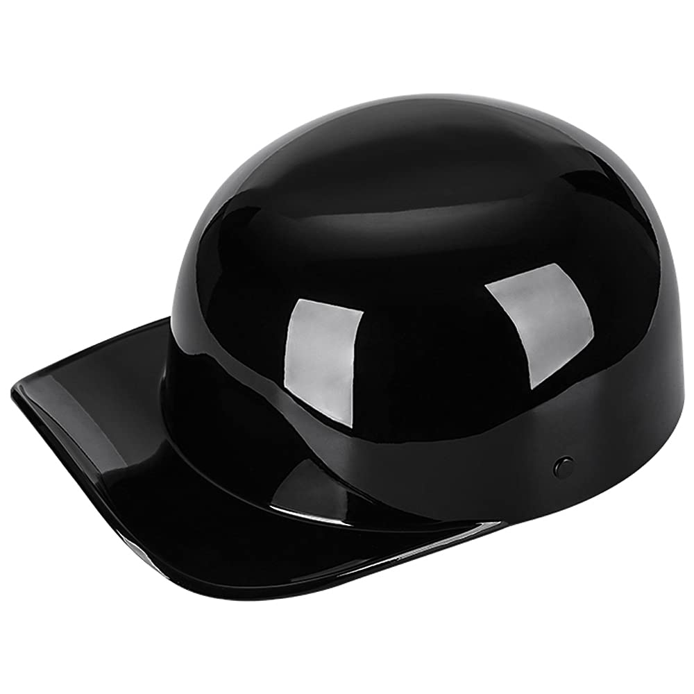Yesmotor Baseball Motorcycle Helmet Half Cap For Bike Cruiser Chopper Moped Scooter- Dot Approved (Light Black, M)