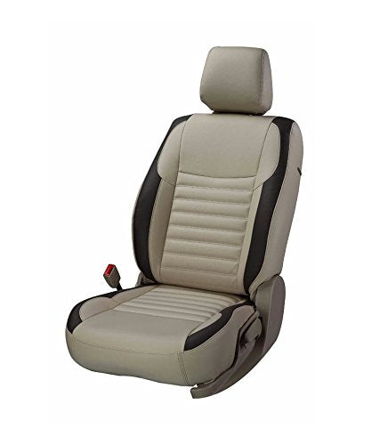 CAR SEAT COVER BY AUTO GRASS FOR DZIRE CIAZ HONDA AMAZE POLO VENTO RAID (BEIGE AND BLACK)