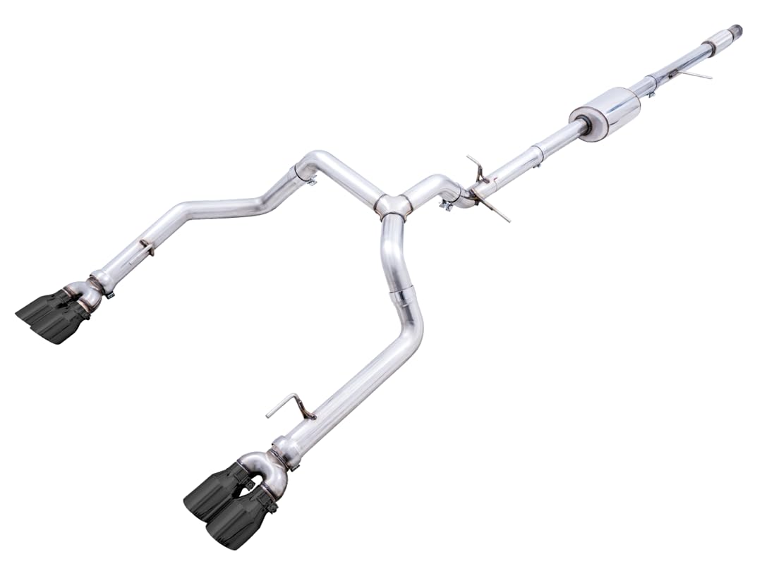 Awe Tuning 4Th Gen Gm 1500 5.3L 0Fg Catback Split Rear Exit (W/Bumper Cutouts) - Quad Diamond Tips - 3015-43202