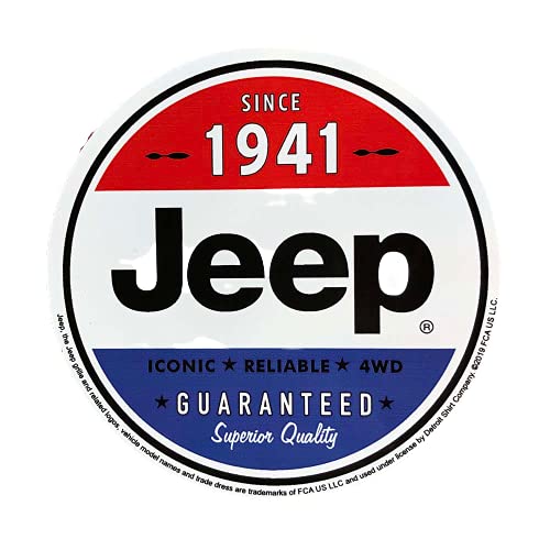 Jeep Since 1941 Red White And Blue Logo Vinyl Sticker (4'' Circle)
