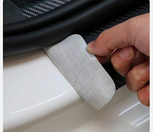 Maxmilo 4Pcs Car Door Sill Protector Reflective 4D Carbon Fiber Leather Sticker Decoration Door Entry Guard Accessories Compatib
