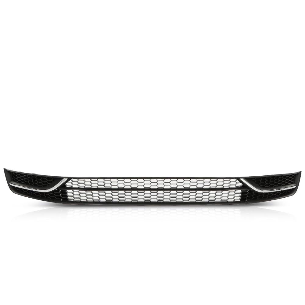 PIT66 Front Bumper Radiator Lower Grille Grill and Fog Light Cover Chrome w/o Hole Compatible with Volkswagen Passat 2012-2015 5